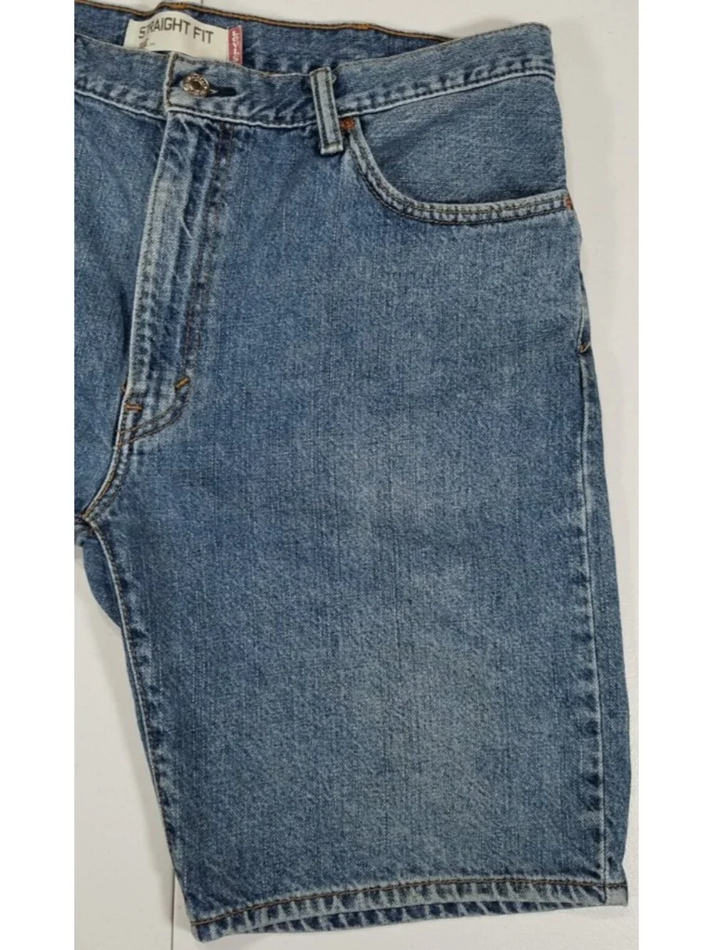 Levi's 505 Straight Fit Jean Denim Shorts Medium Blue Wash Outdoor Work Men's 38